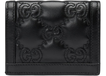 Gucci Gg Matelasse Card Case Wallet Black