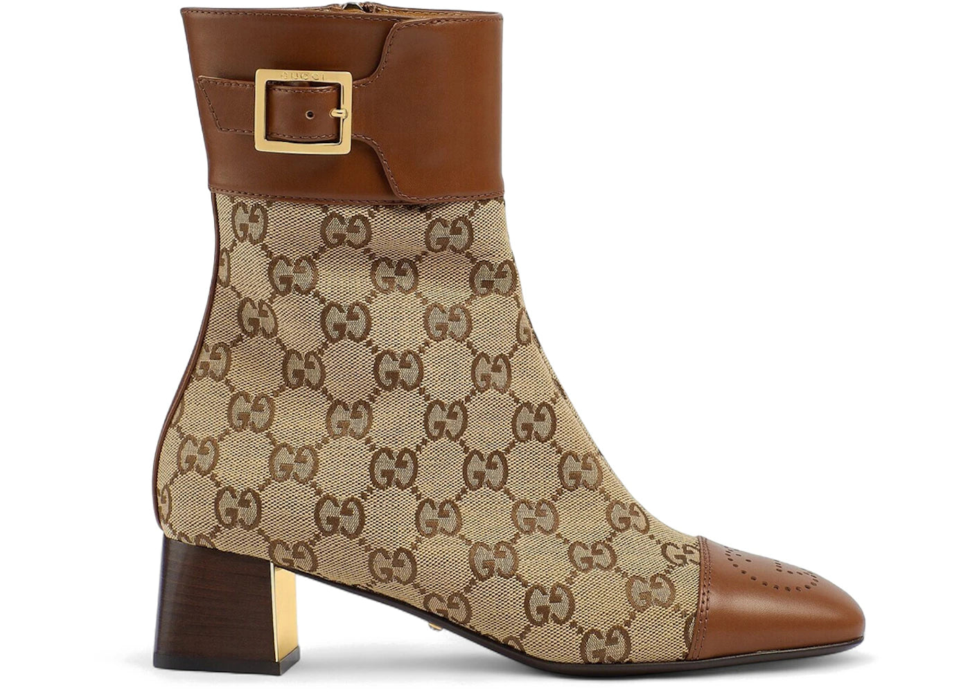 Gucci Gg Monogram Ankle Boots Brown Beige (Women'S)