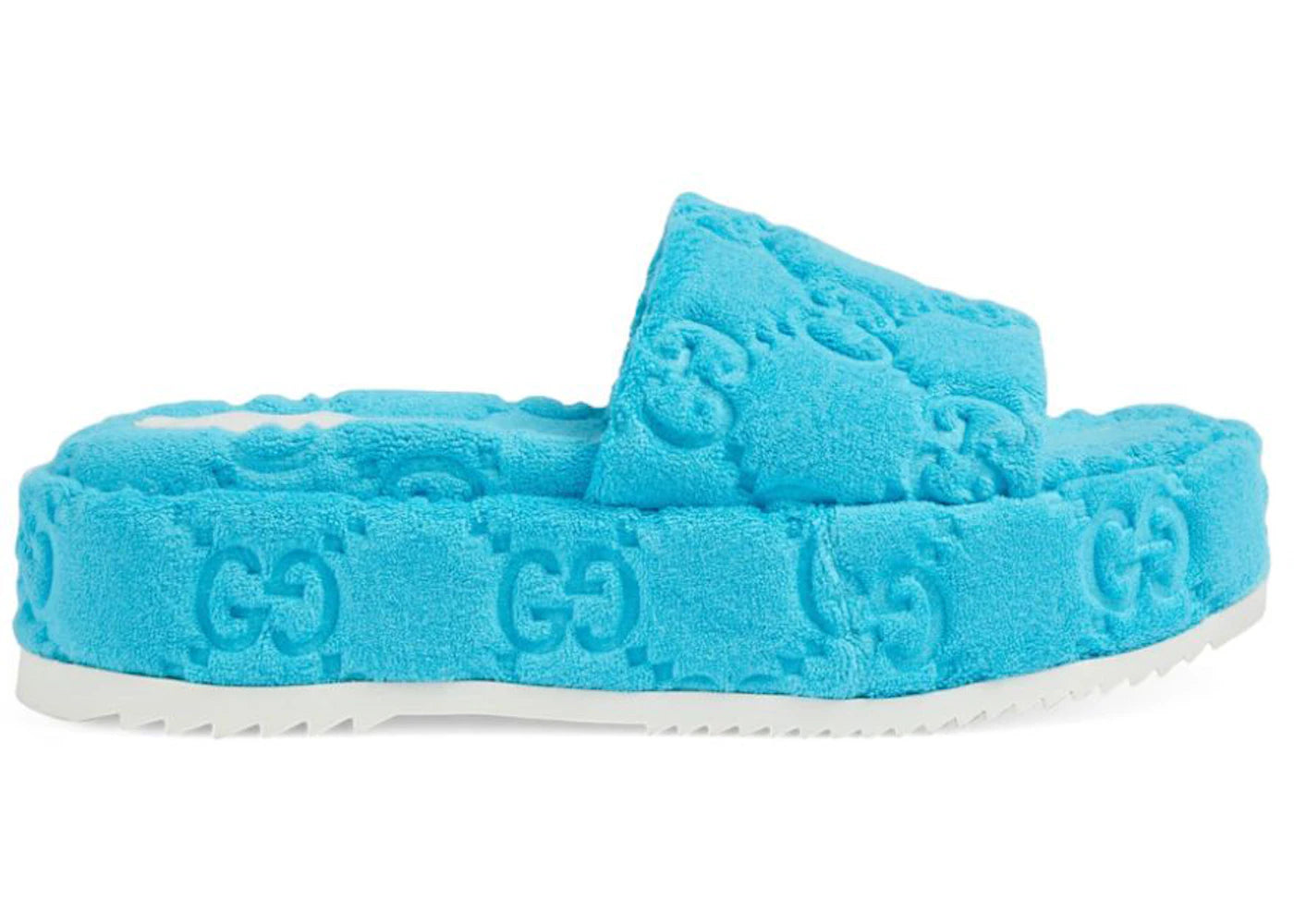 gucci gg platform sandal blue (women's)