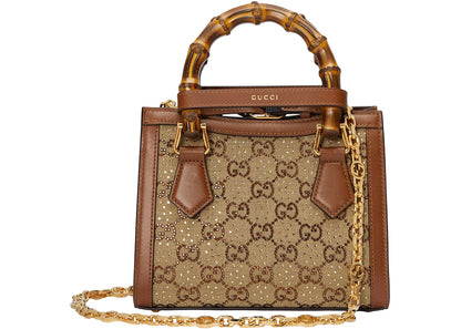 Gucci Gucci Diana Mini Tote Bag Camel/Ebony