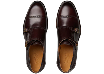 Gucci Herren Monk Strap Bordeaux