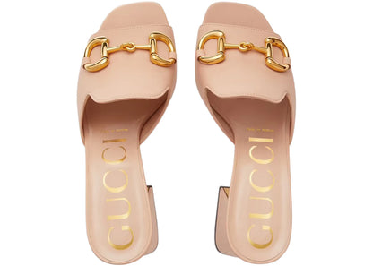 Gucci Horsbit 75Mm Heeled Sandal Pink Leather