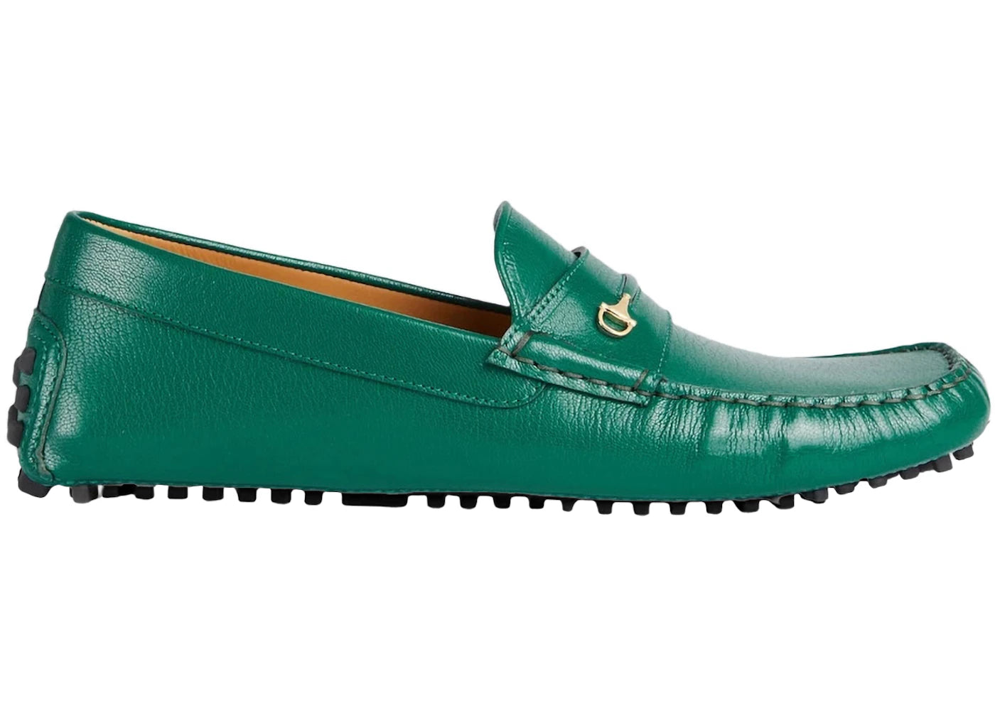 gucci horsebit driver loafers green