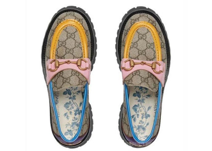 Gucci Horsebit Loafer Beige Multi Womens