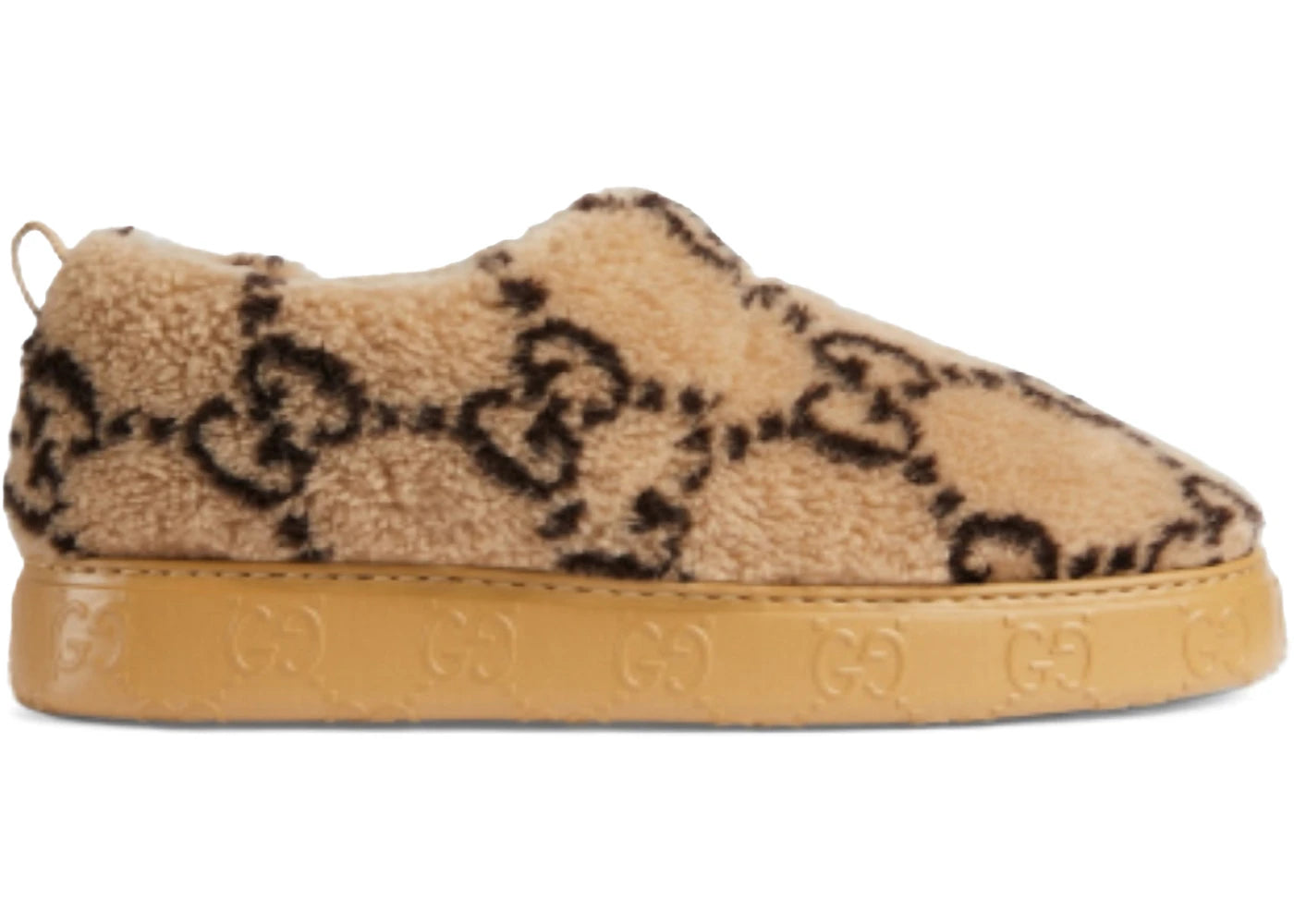 Gucci Interlocking G Embroidery Slipper Beige Ebony