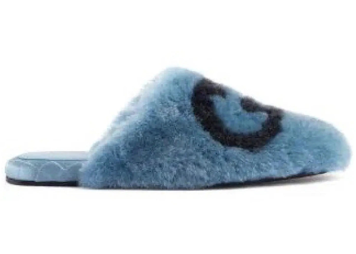 Gucci Interlocking G Faux-Fur Slippers Blue Black (Women'S)