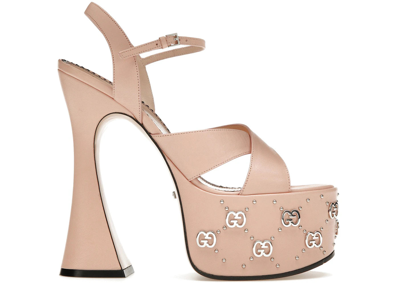gucci interlocking g leather platform sandals pink (women's)