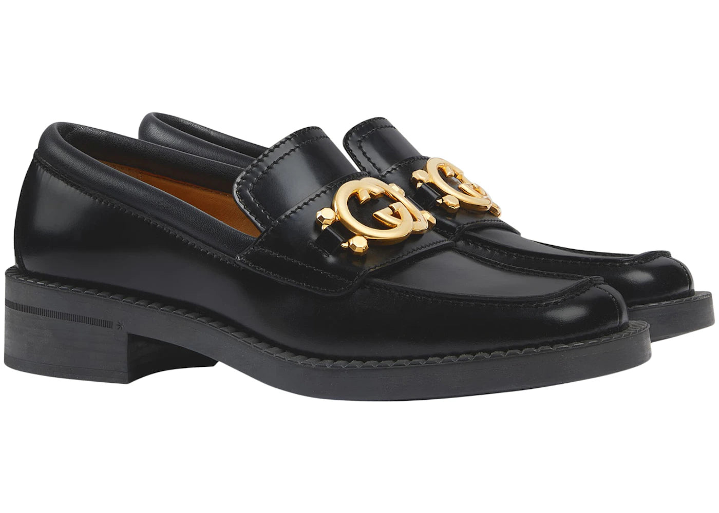 gucci interlocking g loafers black leather