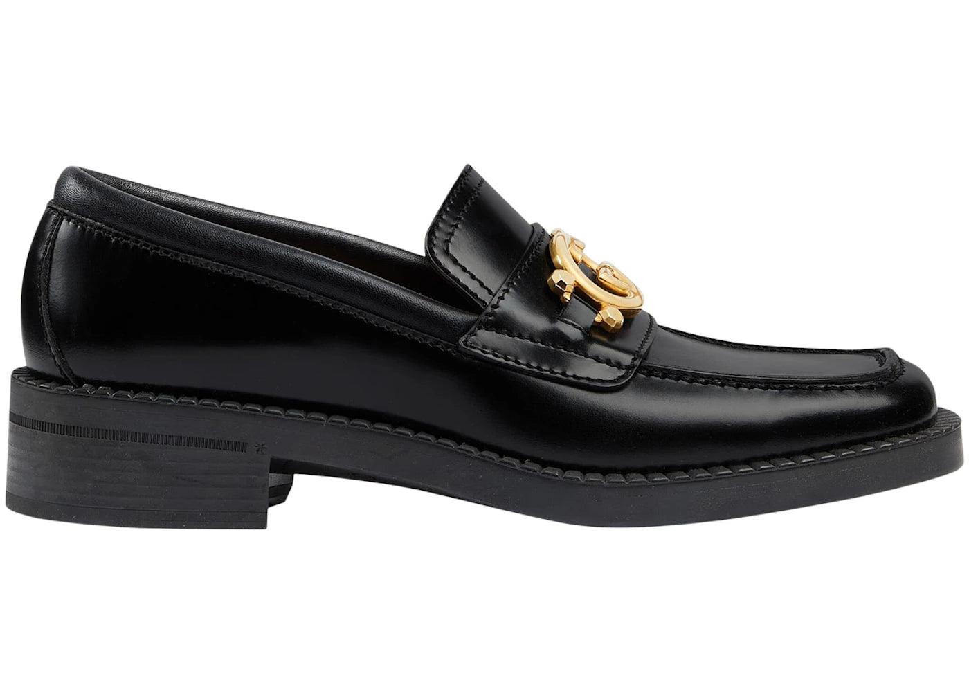 gucci interlocking g loafers black leather