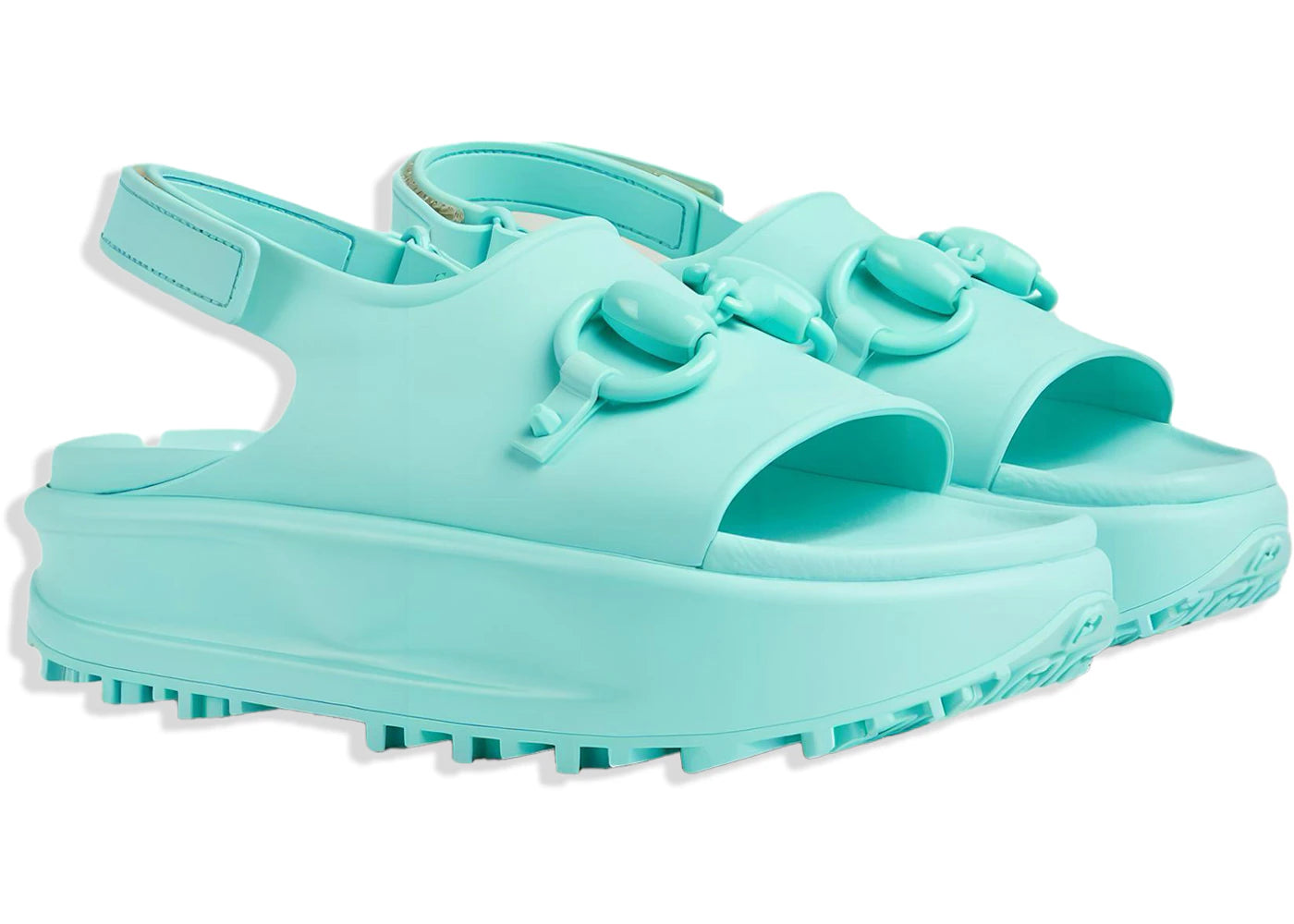 Gucci Interlocking G Platform Sandal Blue Womens