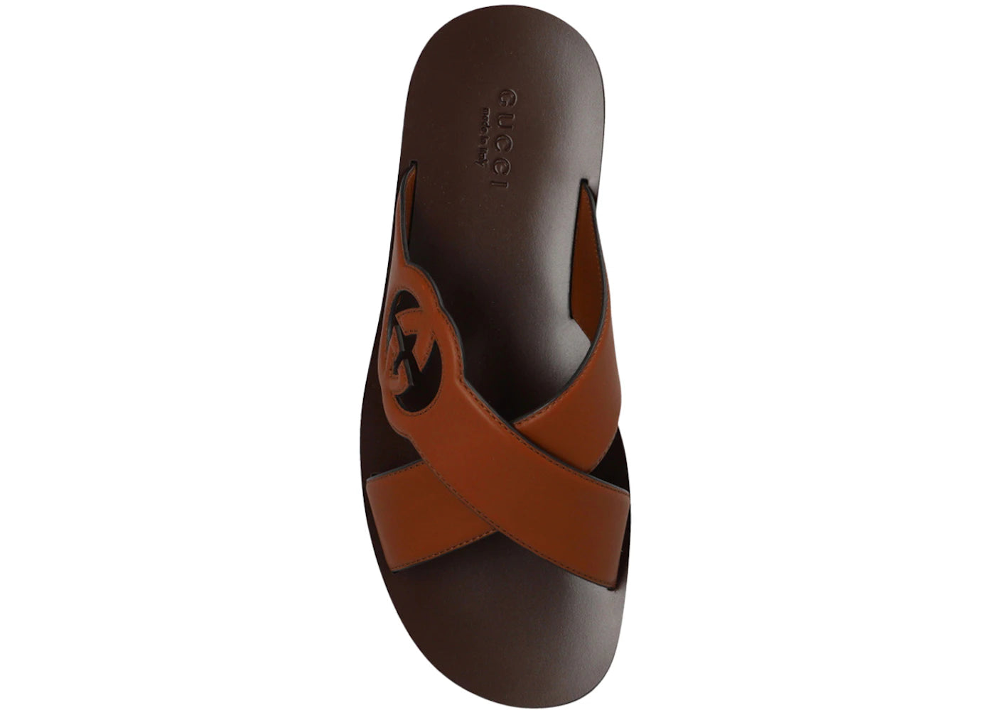 gucci interlocking g slide sandal brown