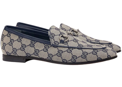 gucci jordaan loafer blue gg canvas
