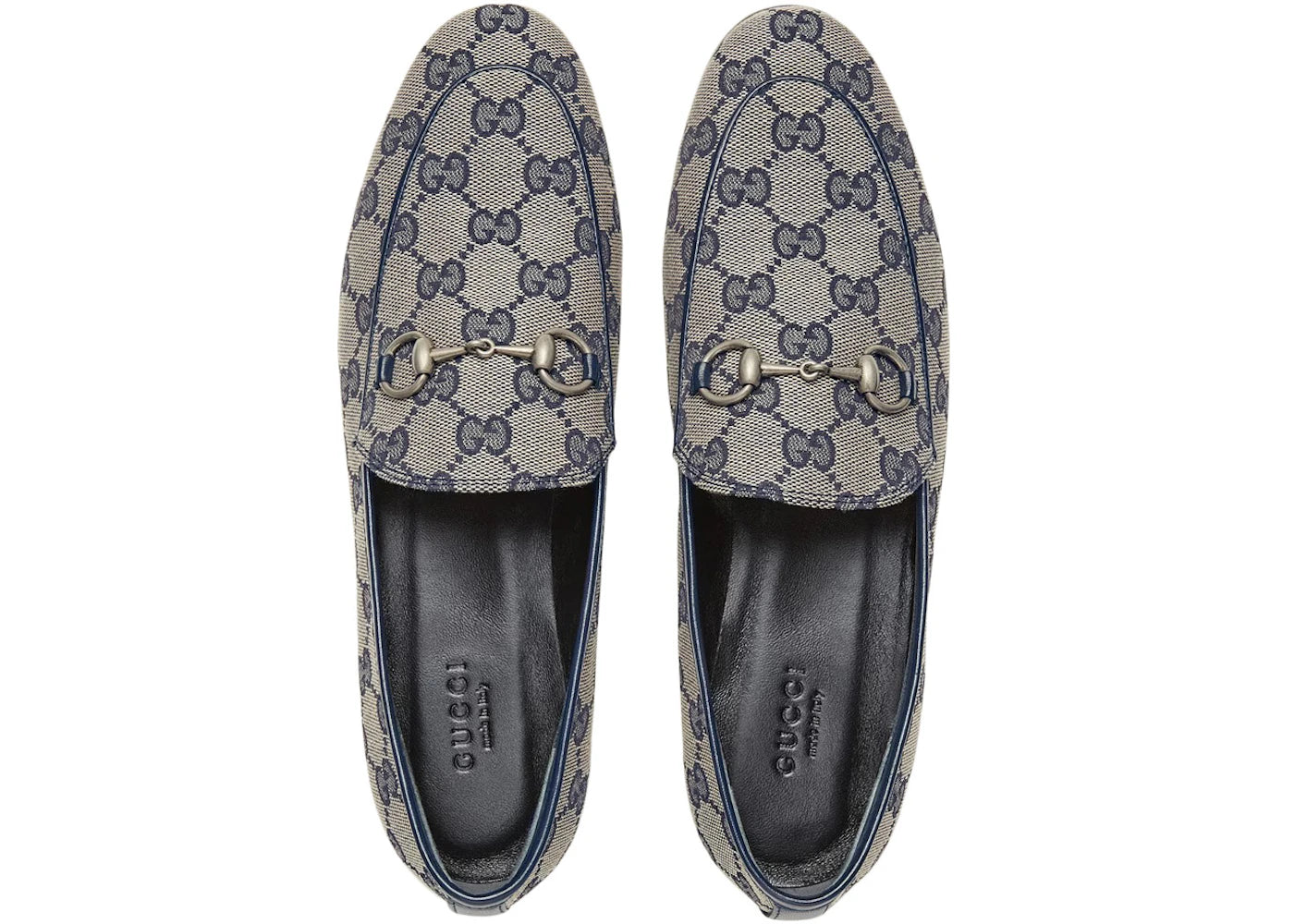 gucci jordaan loafer blue gg canvas