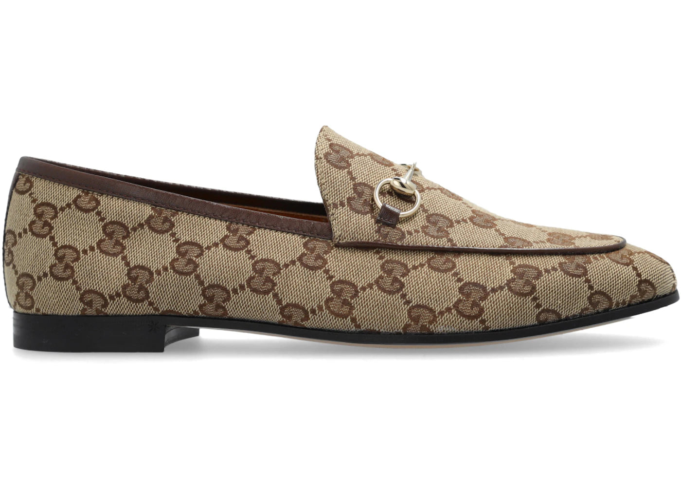 gucci jordaan supreme canvas loafers gg canvas beige ebony (women's)