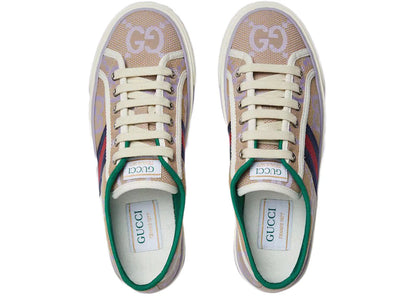 Gucci Jumbo Gg Tennis 1977 Beige Lilac Canvas