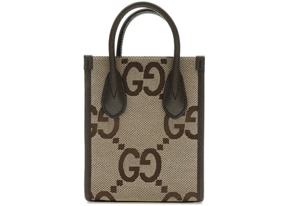 Gucci Jumbo Gg Tote Bag Mini Camel/Ebony
