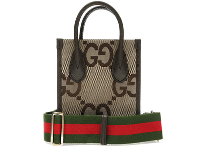 Gucci Jumbo Gg Tote Bag Mini Camel/Ebony