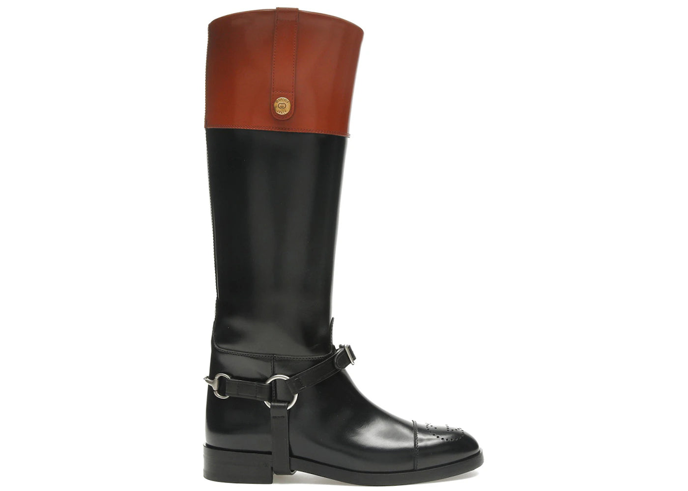 Gucci Knee-High Boot Black Harness Leather  (Women'S)