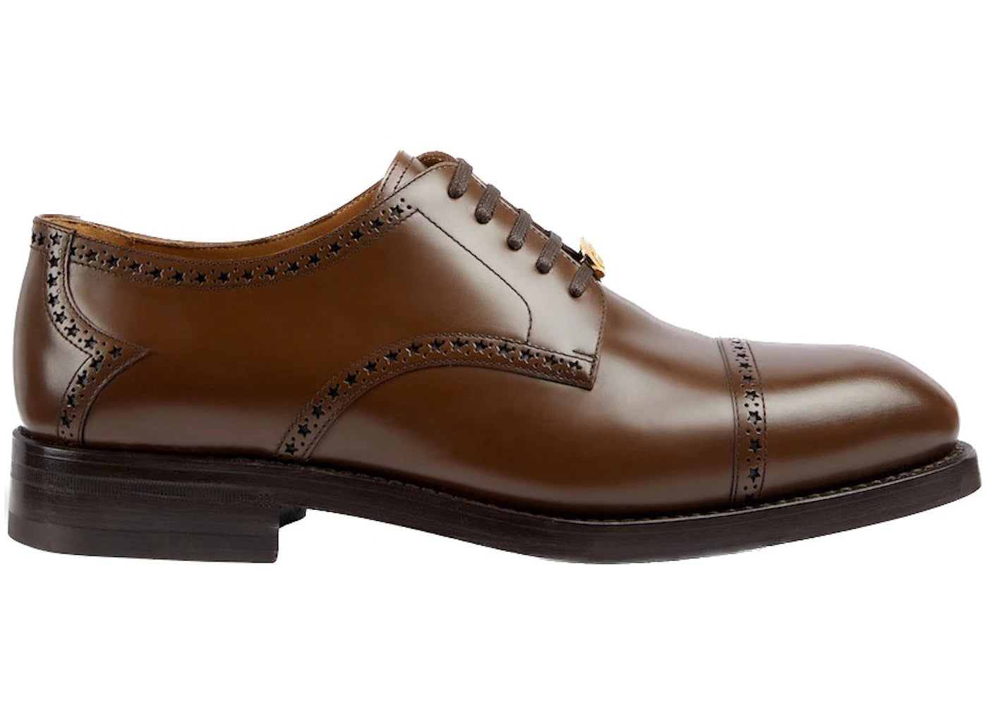 gucci lace-up brogue brown