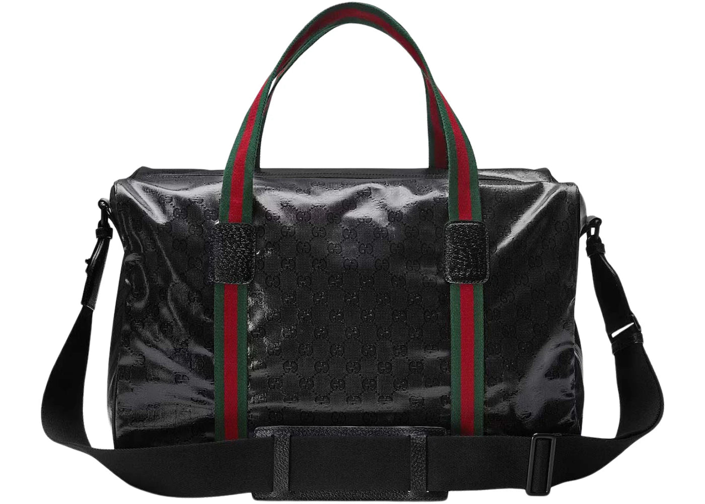 Gucci Large Duffle Bag With Web Black