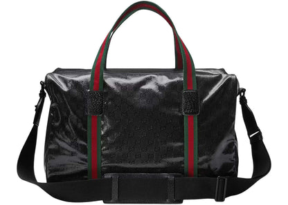 Gucci Large Duffle Bag With Web Black