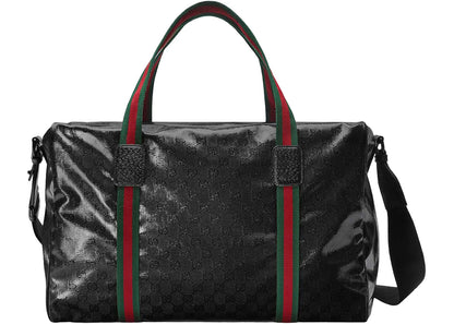 Gucci Large Duffle Bag With Web Black