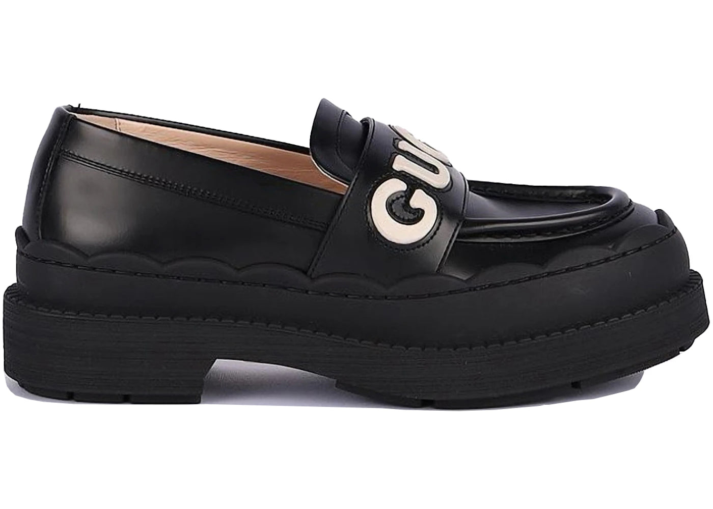 gucci leather loafers black (women's)