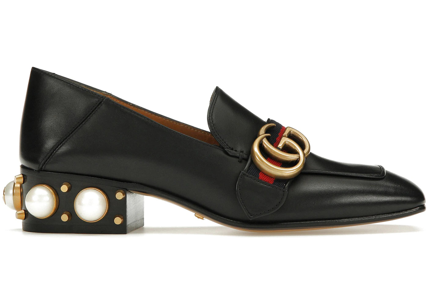 Gucci Leather Mid-Heel Loafer Black (Women'S)
