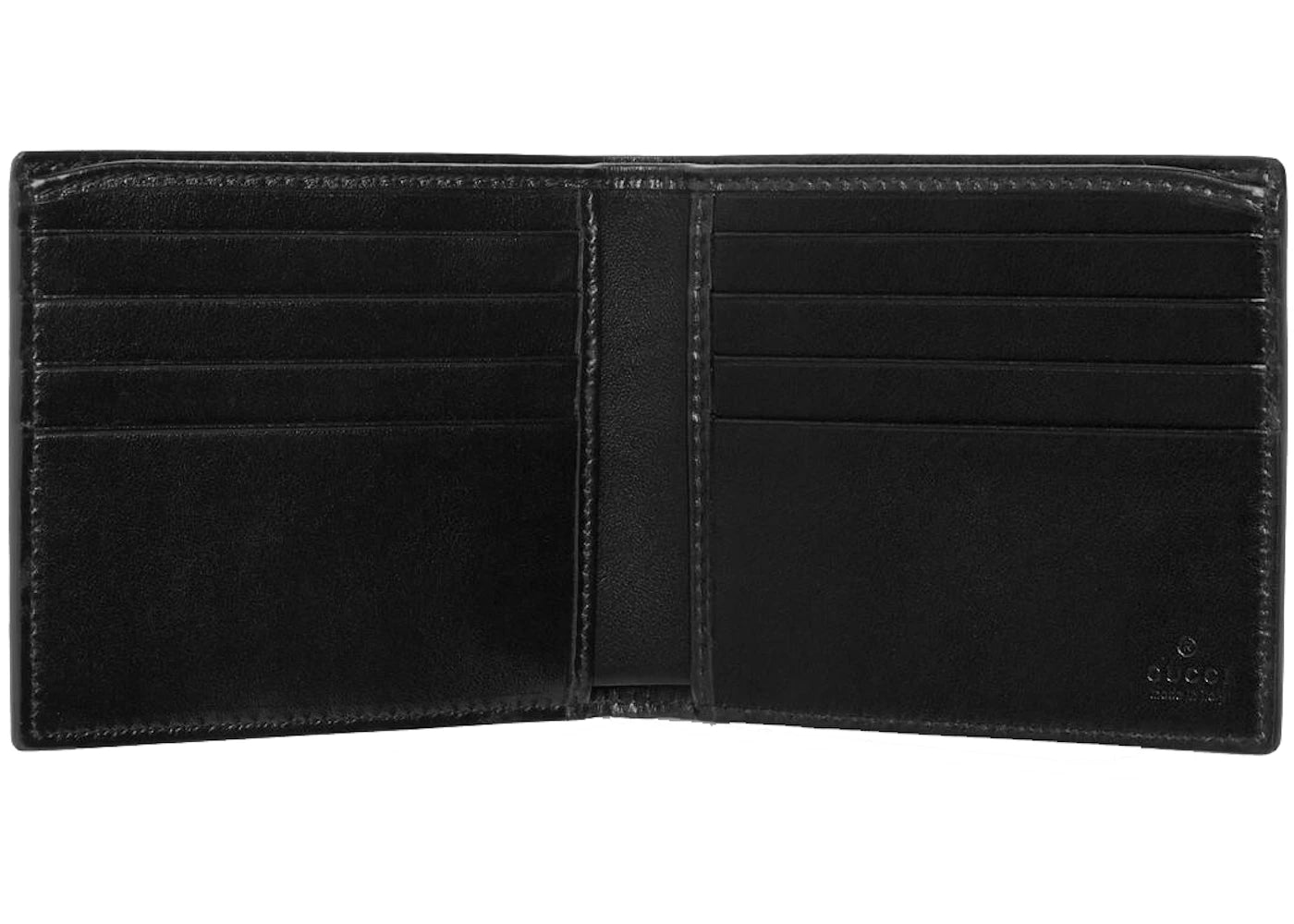 gucci leather wallet with gucci logo (8 card slot) black 
