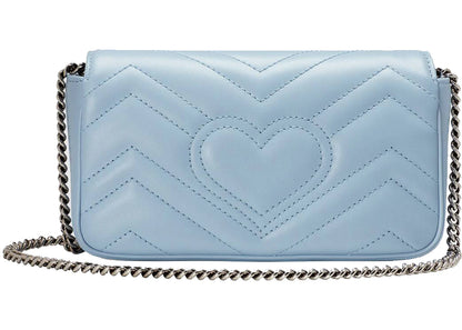 Gucci Gg Marmont Matelasse Super Mini Bag Pastel Blue