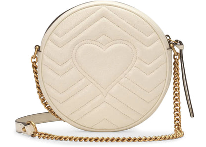 Gucci Gg Marmont Round Shoulder Bag Mini White