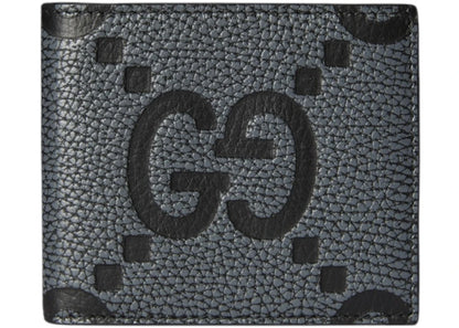 Gucci Maxi Gg Wallet Dark Grey And Black
