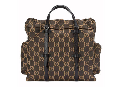 Gucci Medium Gg Polyester Tote Bag Ebony/Beige