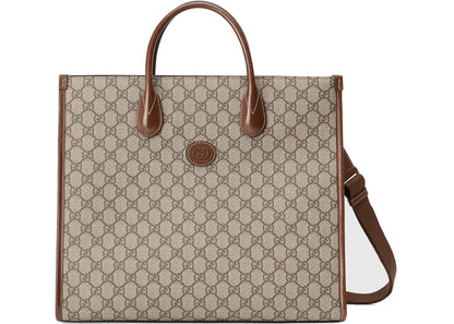 Gucci Medium Tote With Interlocking G Beige/Ebony