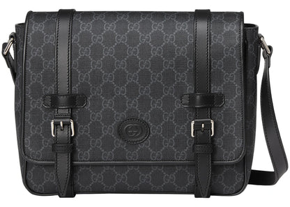 Gucci Messenger Bag Gg Supreme Canvas Black/Grey