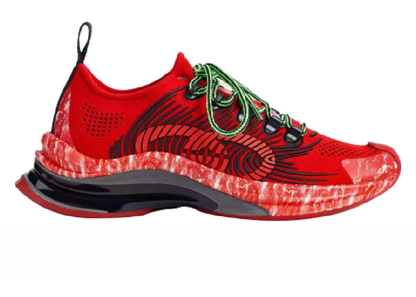 gucci monogram sneakers red (women's)
