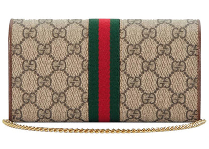 Gucci Ophidia Gg Chain Wallet Beige/Ebony