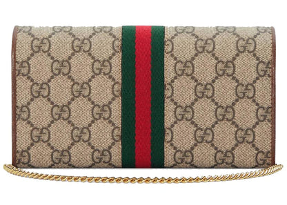 Gucci Ophidia Gg Chain Wallet Beige/Ebony