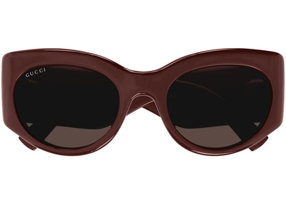 Gucci Oval Sunglasses Burgundy/Brown Gg1544S-002