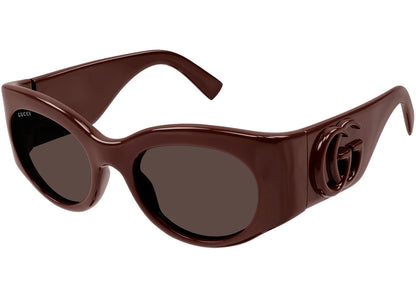 Gucci Oval Sunglasses Burgundy/Brown (Gg1544S-002)