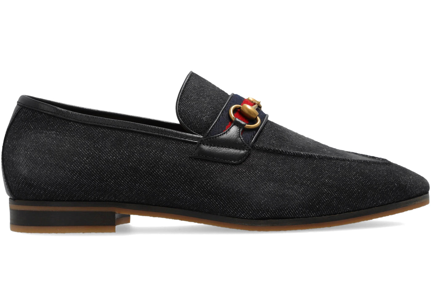 gucci paride moccasin loafer denim black