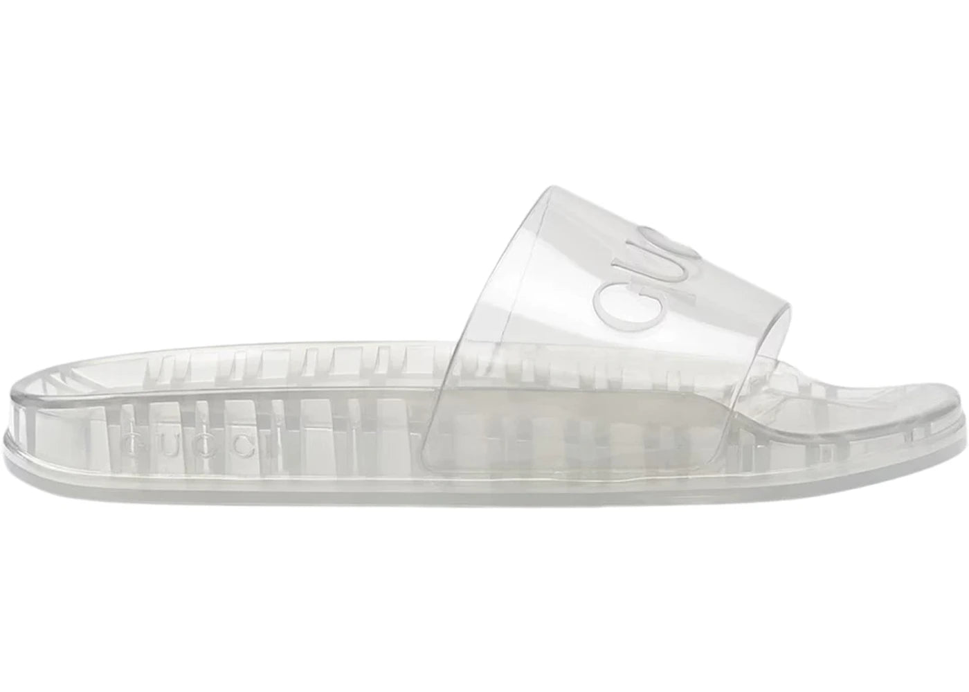 gucci persuit rubber slides transparent