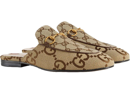 gucci princetown slipper jumbo gg camel canvas
