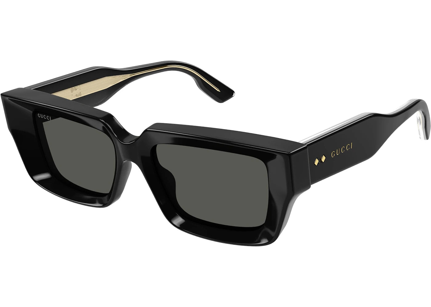 Gucci Rectangle Sunglasses Black/Grey (Gg1529S-001)