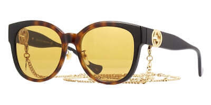 Gucci Round Chain Sunglasses Havana/Yellow (Gg1028Sk-003)
