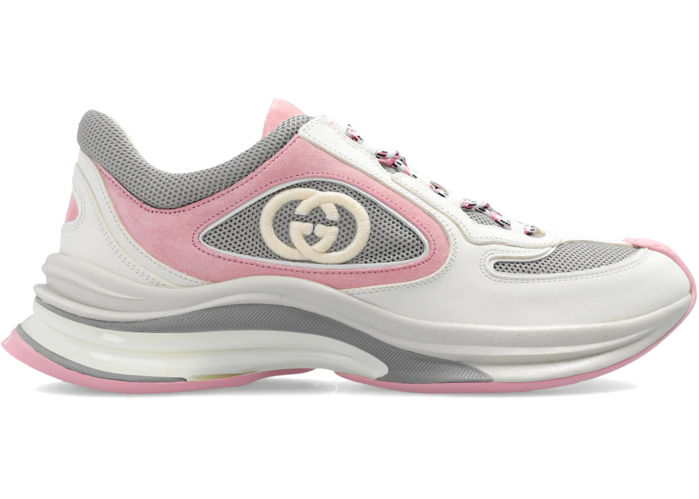 gucci run ivory pink grey (women's)