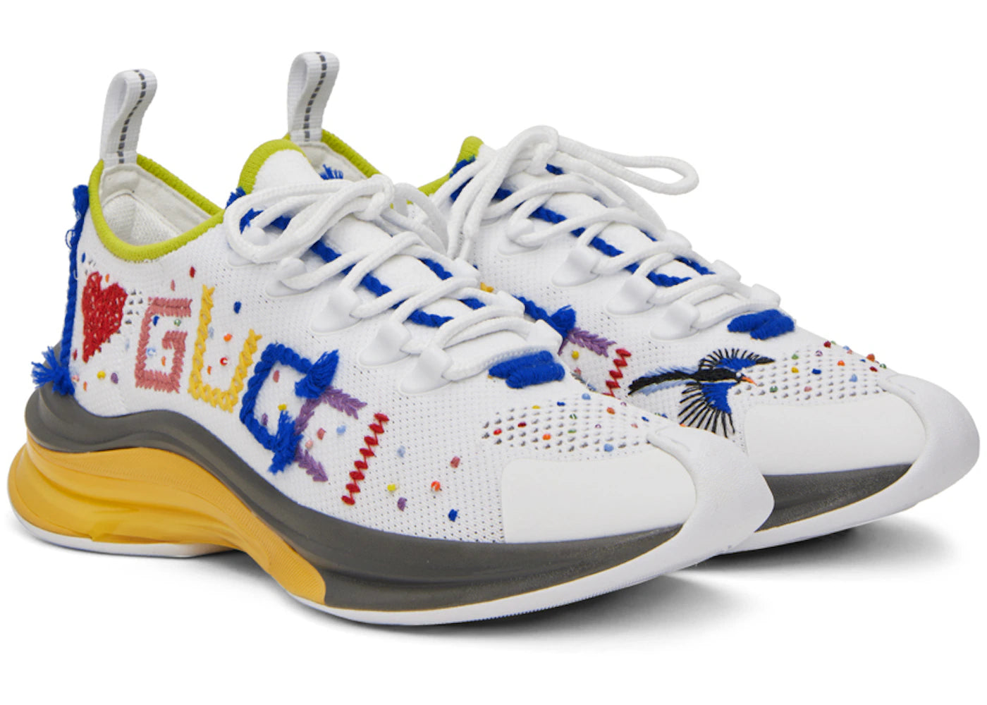 gucci run lovelight white blue red
