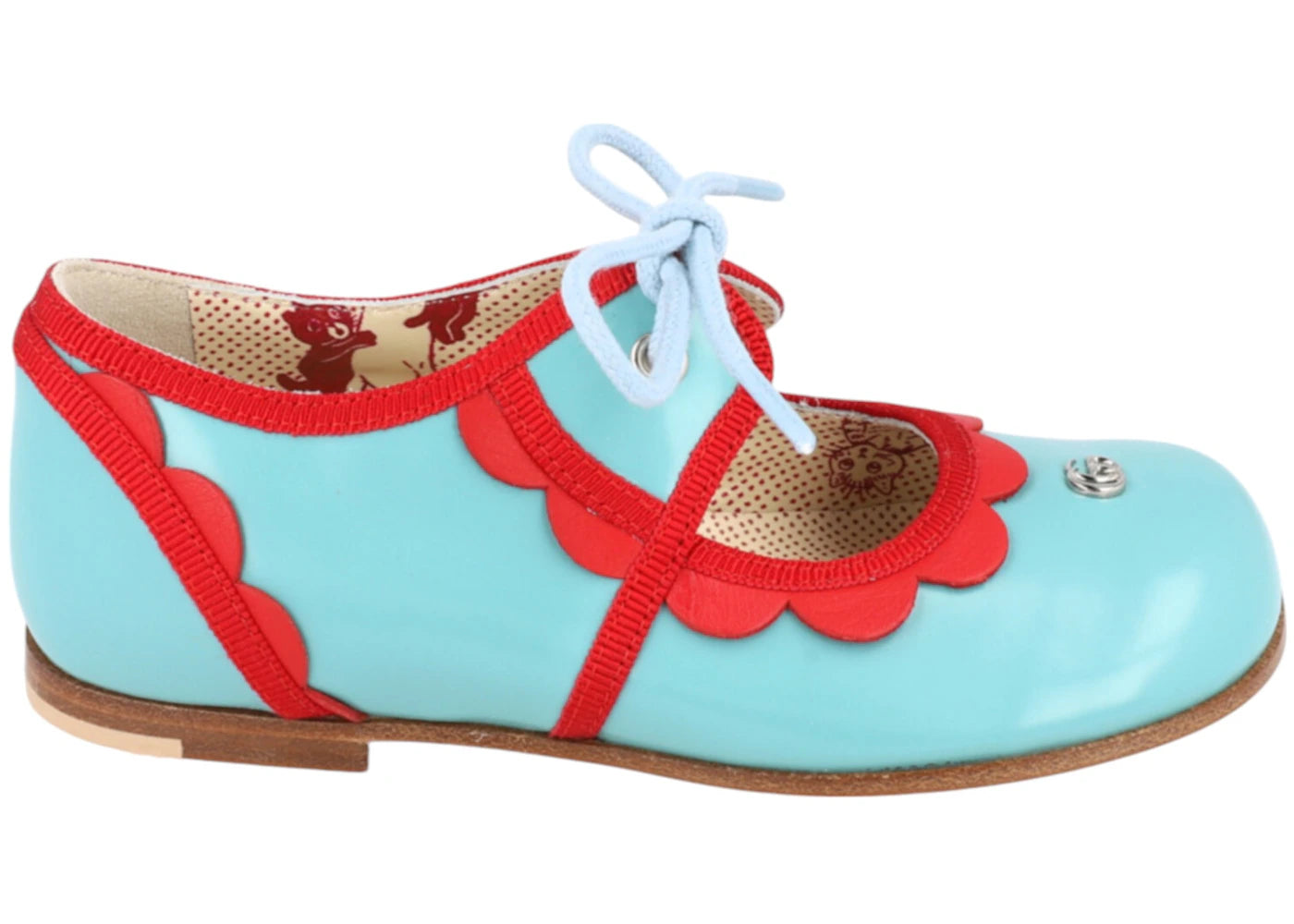 gucci scalloped-trim dress shoes light blue (kid's)