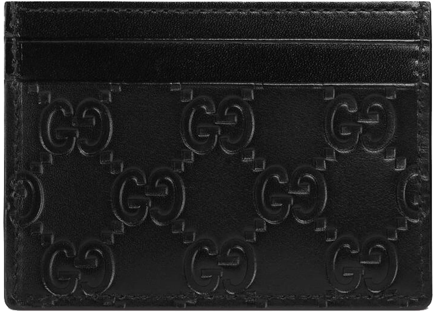gucci signature leather card holder gg (5 card slot) black 
