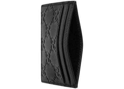 gucci signature leather card holder gg (5 card slot) black 